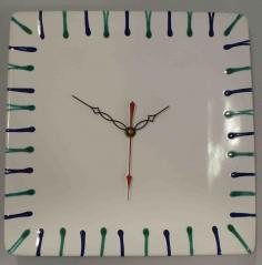 Gmundner Keramik-Uhr eckig